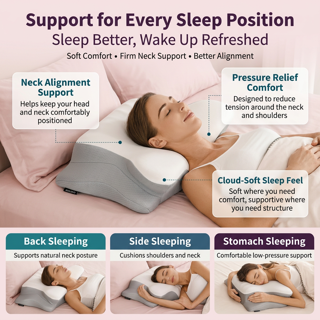 CerviRelief™ Orthopedic Cervical Pillow for Pain Relief & Deep Sleep